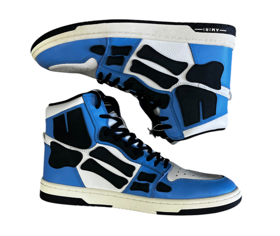 Tenis Amiri Top Skel Alta Carolina Azul/Blanco Hombre